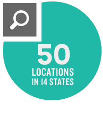 50 locations in 14 states