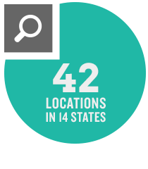 42 locations in 14 states