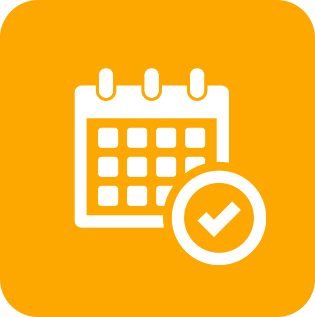 Icon of a calendar and a checkmark